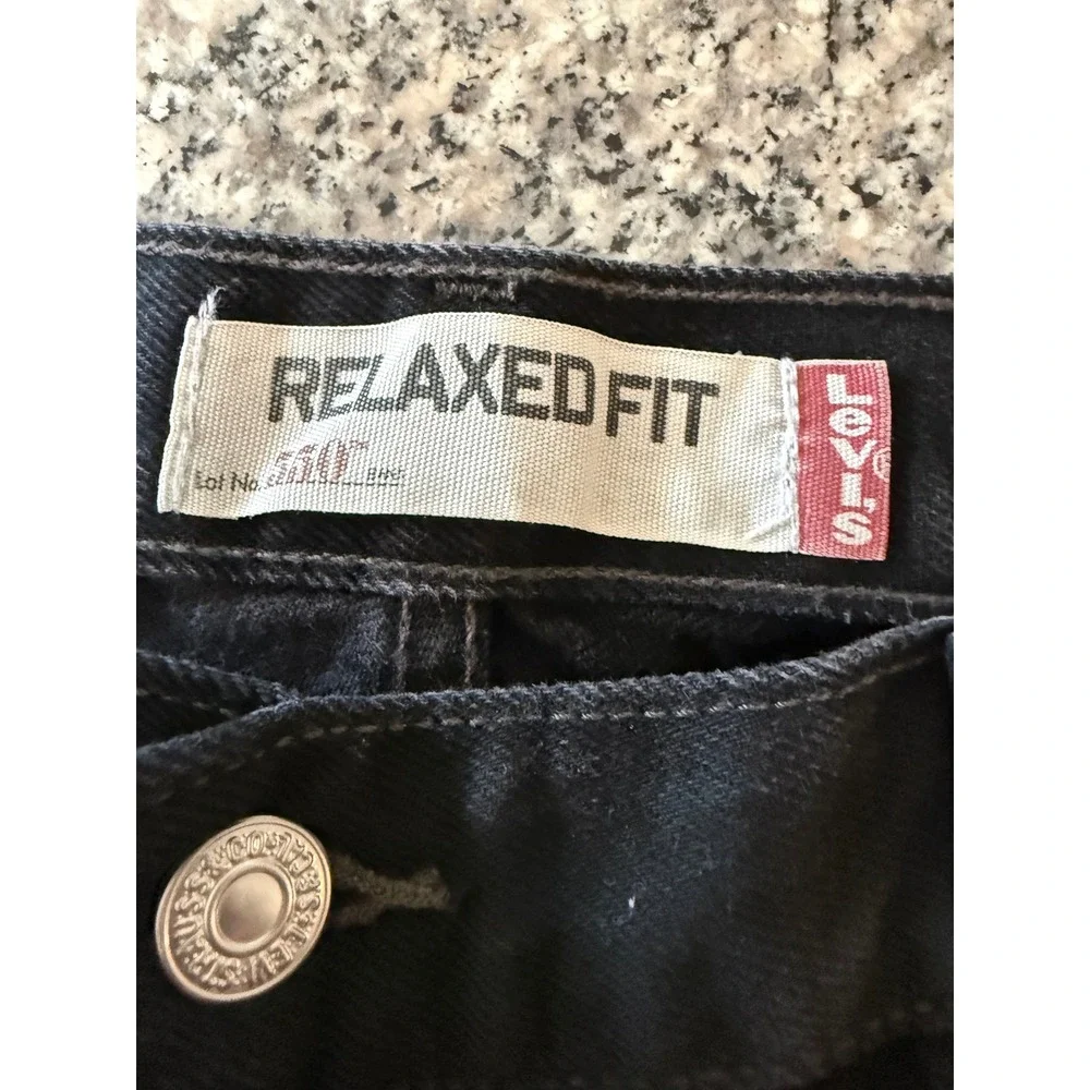 Levi's 550 Relaxed Fit Mens fits 36x31 Black Straight Leg Denim Jeans